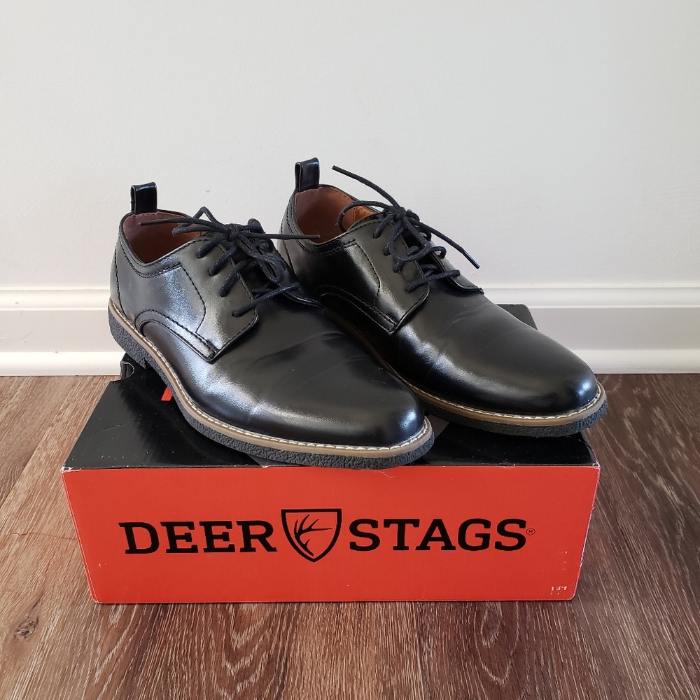 Like new 💙 Deer Stags Zander Boys Black Dress Shoes Size 7